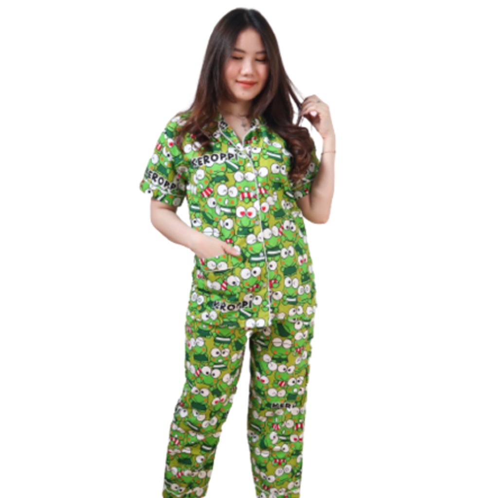 BESS - Piyama CP &amp; PP / Stelan Baju Tidur Murah / Corak KEROOPI