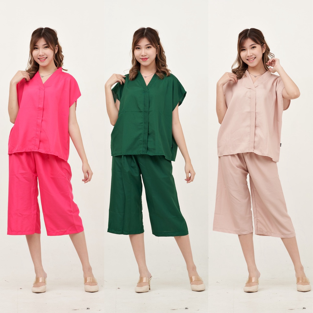 IZANY piyama SET V / SET Kulot Kimono PLAIN