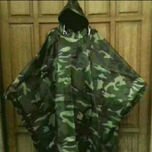 jas hujan ponco loreng army mantel hujan/jas hujan camo perbakin