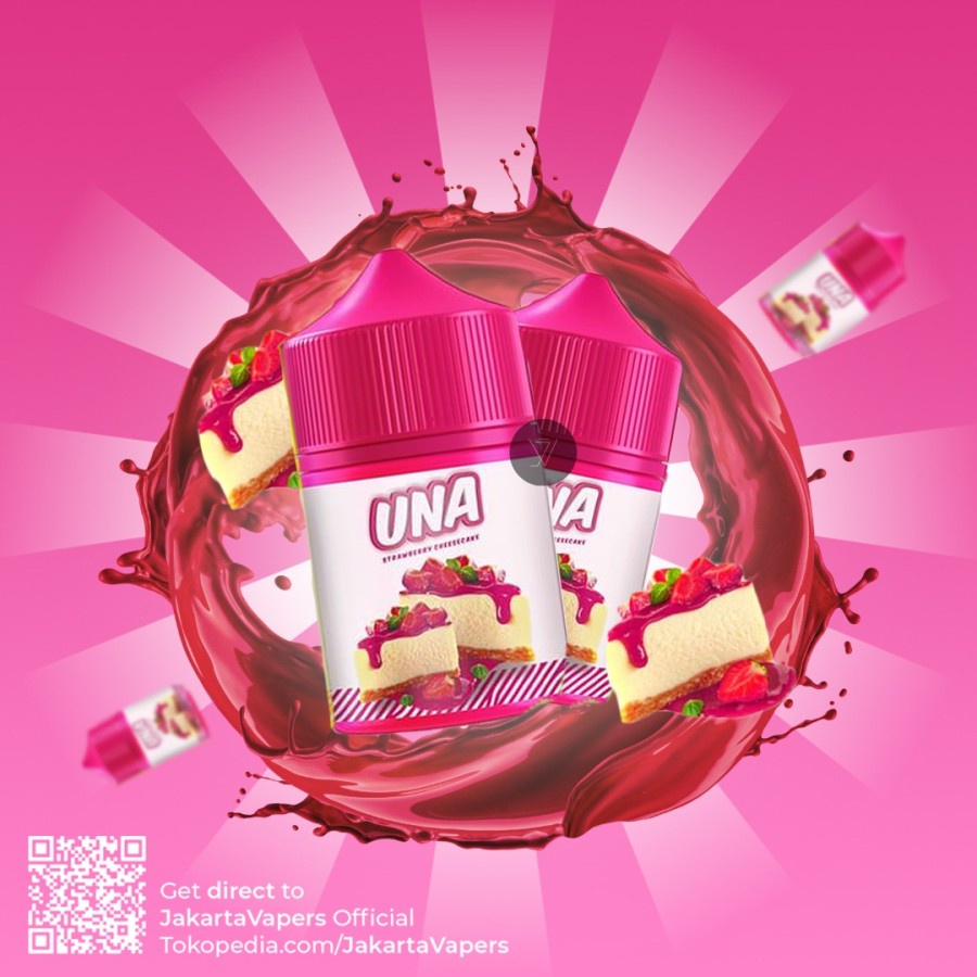 UNA strawberry chessecake 60ml 3&amp;6mg by IDJ x Vaporking berpita cukai