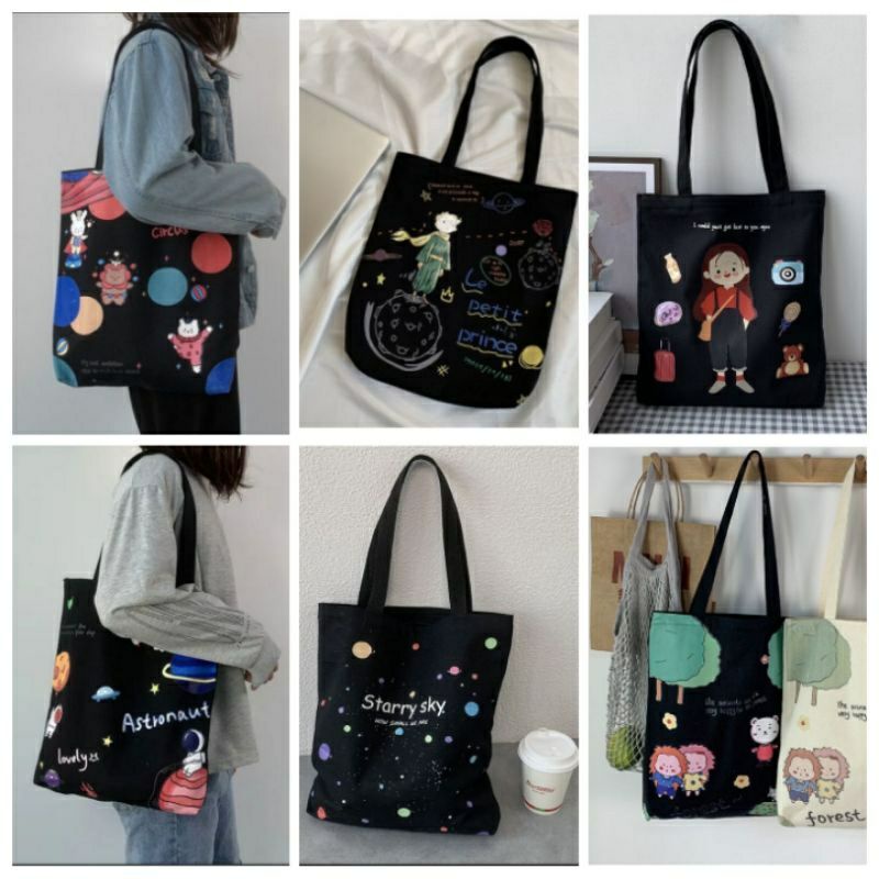 Totebag RESLETING Tas Karakter PLANET Tas Sekolah Tas Bahu