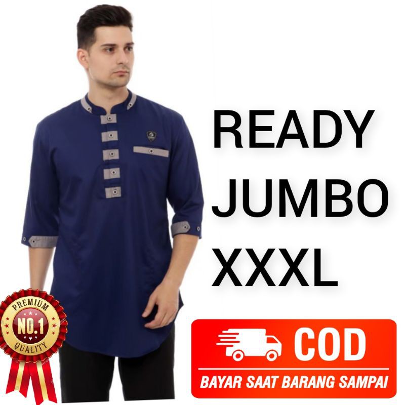 BAJU KOKO JUMBO XXXL KURTA PRIA LENGAN PENDEK 3/4 ORIGINAL DISTRO COBANA MUSLIM PAKISTAN PREMIUM