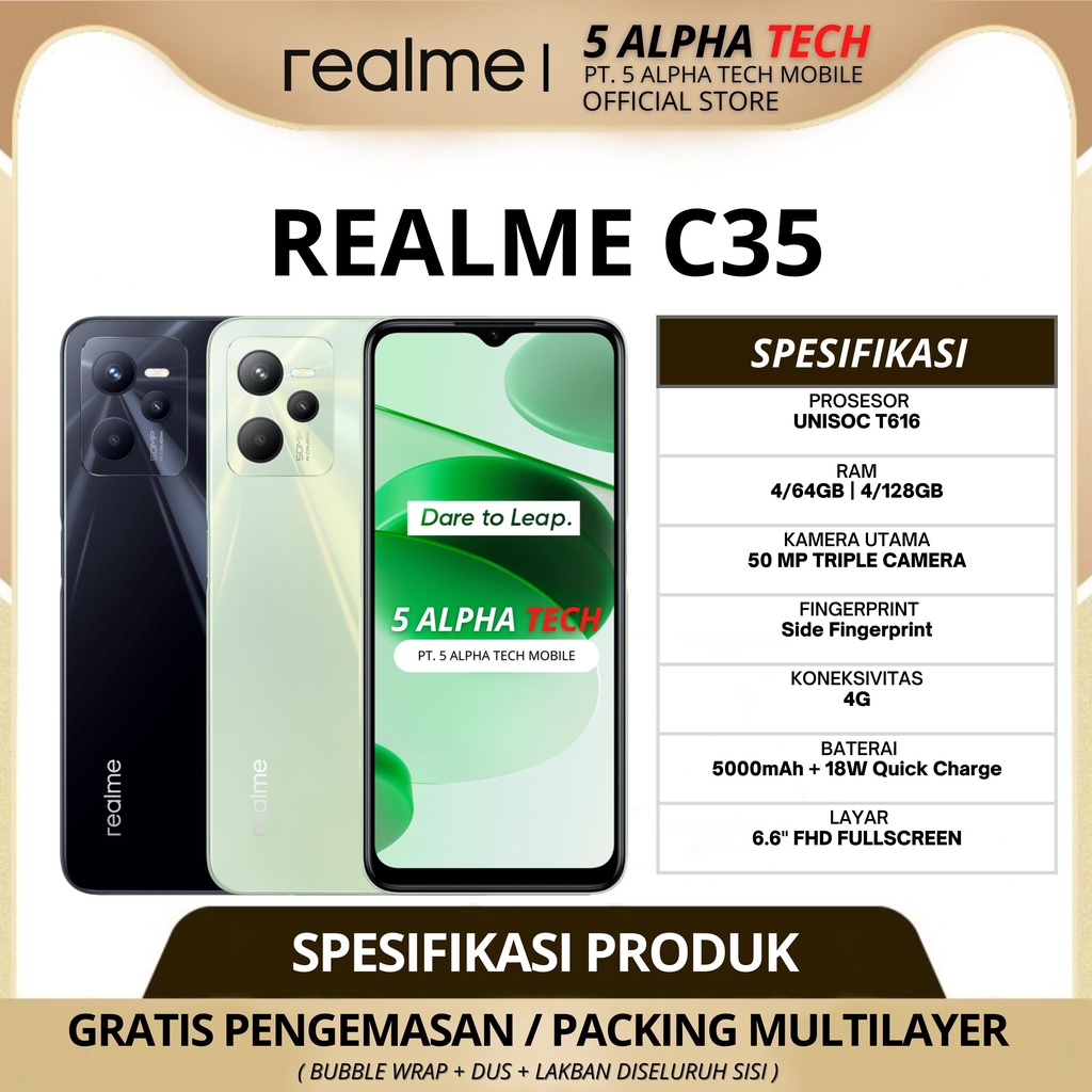 REALME C51 NFC 8/128GB ( 4GB + 4GB DYNAMIC RAM ) GARANSI RESMI REALME