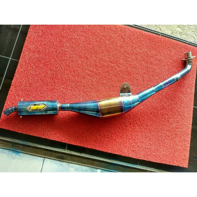 Knalpot standard racing yamaha fiz r blue gold AT19 RACING SERIES