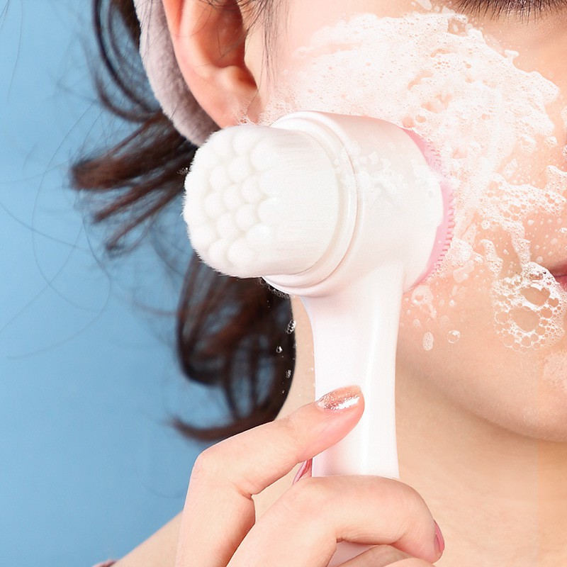 [CTSHOP]FACIAL CLEANSING BRUSH SILIKON 3D ALAT CUCI MUKA 2 SISI ULTRA HALUS IMPOR HIGH QUALITY