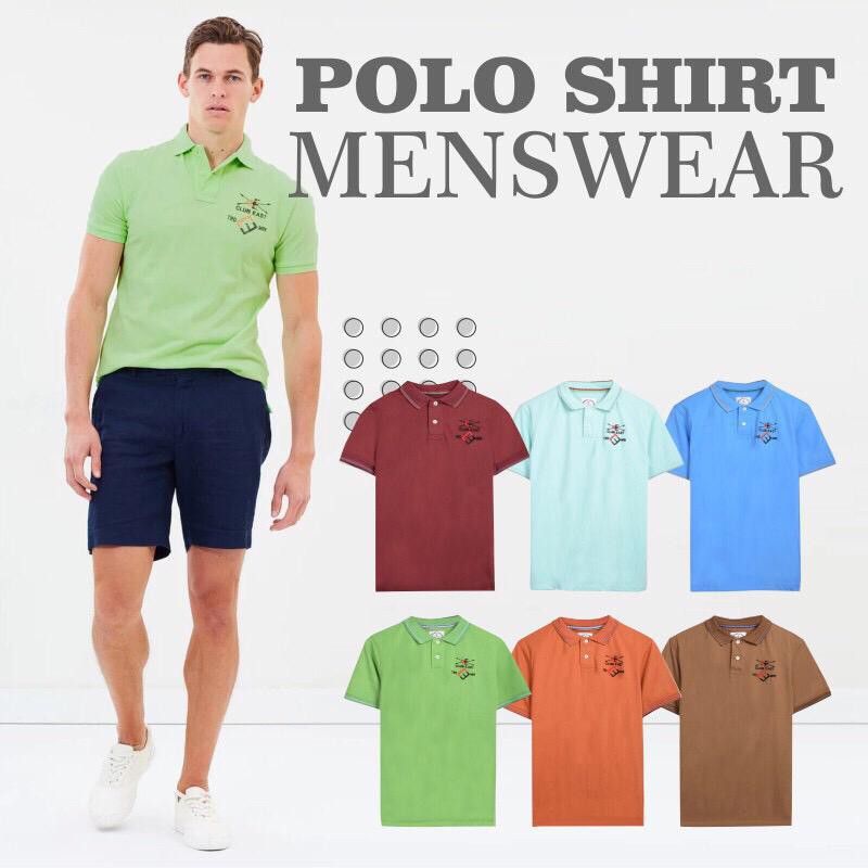  Kaos  Pria  Merk  Club East Kancing 2 Polo Shirt Meanswear 