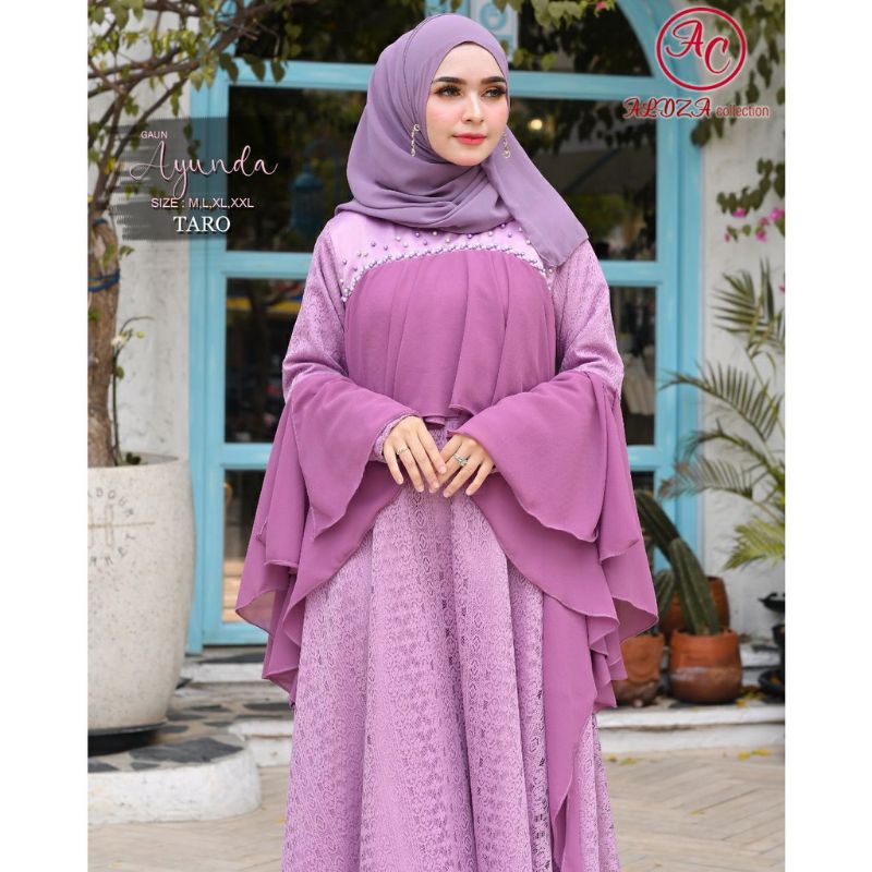 GAUN MEWAH AYUNDA / GAMIS BRUKAT PREMIUM / GAMIS PESTA / DRESS PARTY WANITA / OUTFIT BAJU PESTA KEKINIAN / AC