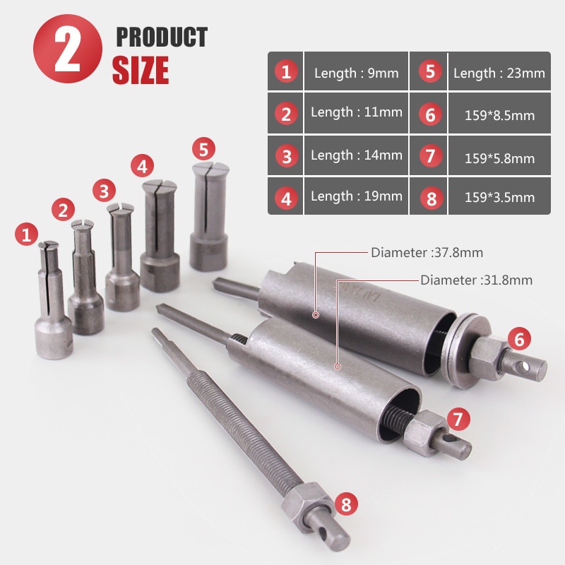 Treker Bearing Puller Set 8 Pcs Treker Bearing Tanam CVT Lepas Pembuka Dalam Laher Tutup Separator Disassembler Laker