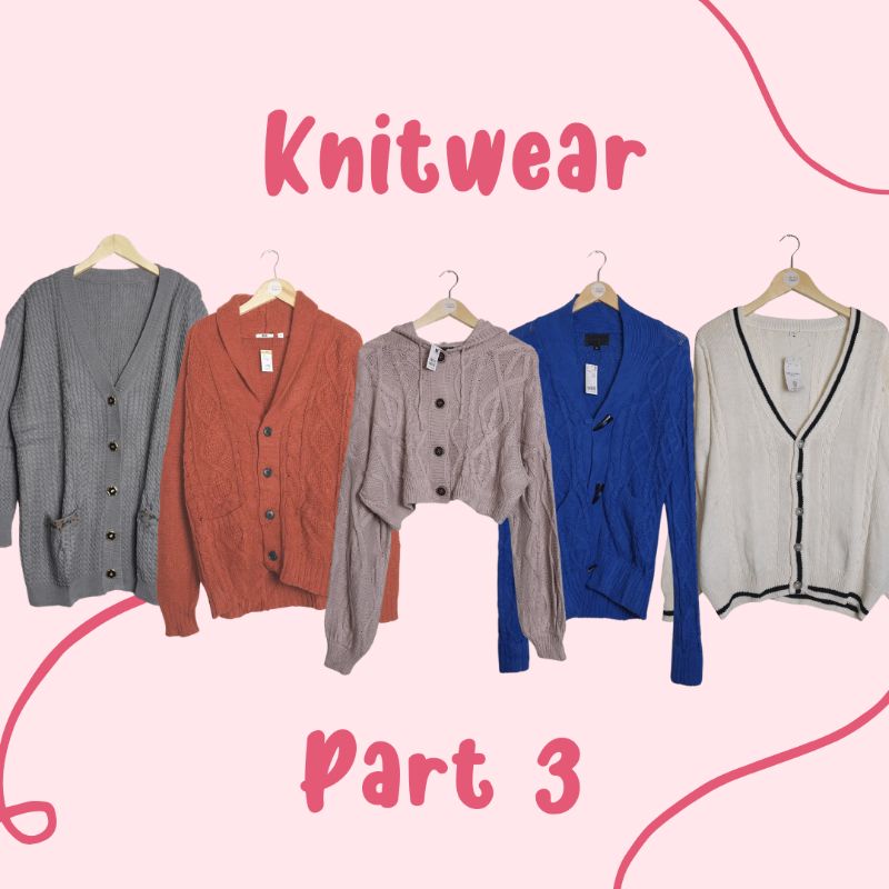 Cardigan Knitwear Rajut Kepang Tebal