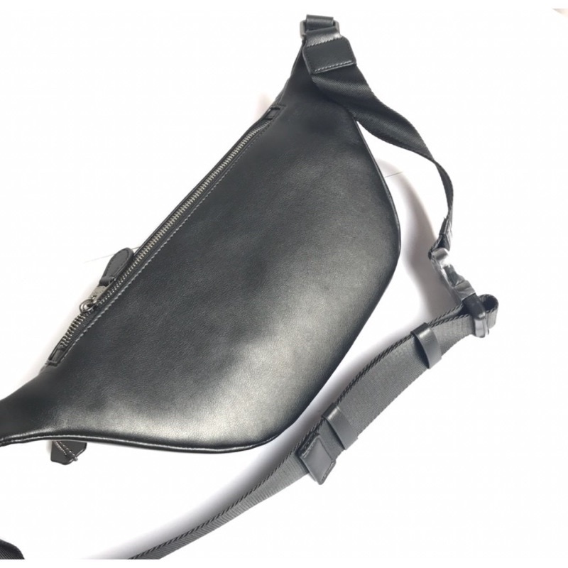 original men and women smooth leather and pvc sports waist bag chest