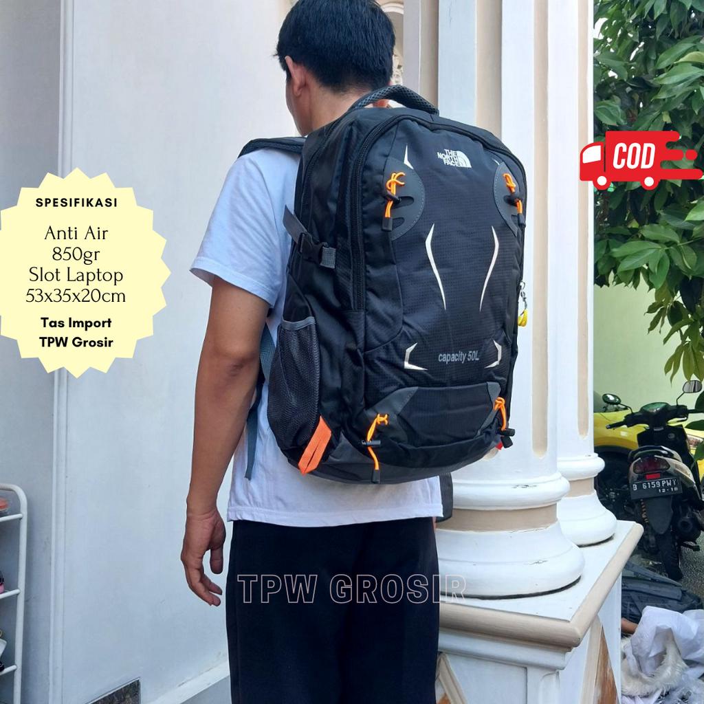 Tas The North Face Ransel Gunung Pria Hiking Travelling Anti Air Import Murah