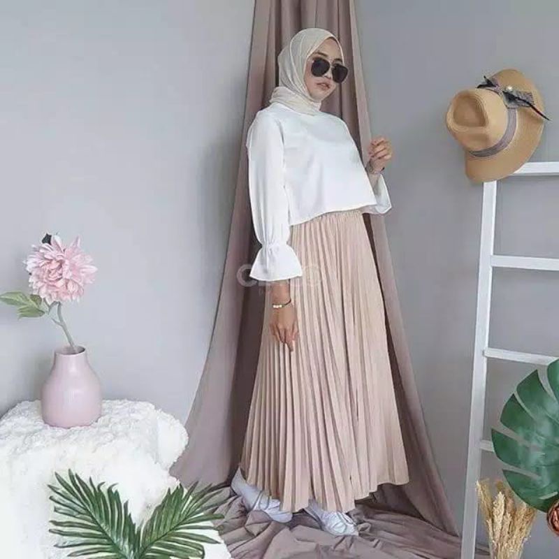 ROK PLISKET PREMIUM TERMURAH TERLARIS/ROK PAYUNG (best quality)