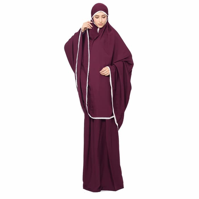 Mukena Dewasa Plain Maroon Tazbiya