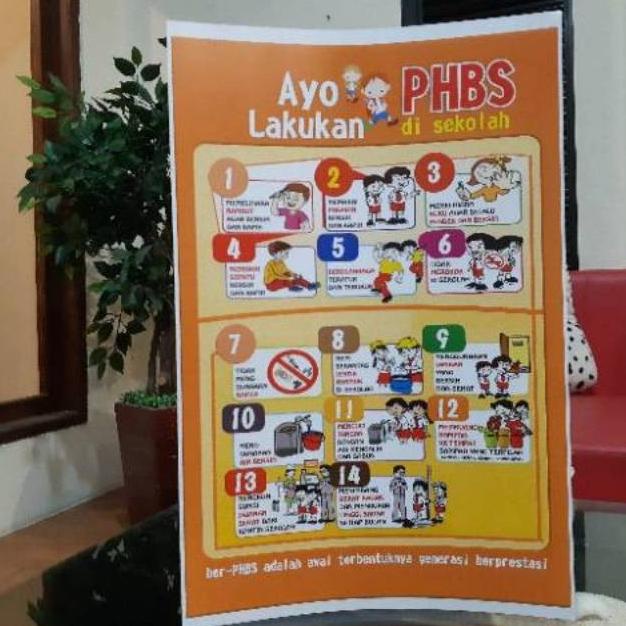 hanya disini] JV802 Poster PHBS Anak Sekolah PHBS Sekolah Sekolah Sehat Poster UKS L