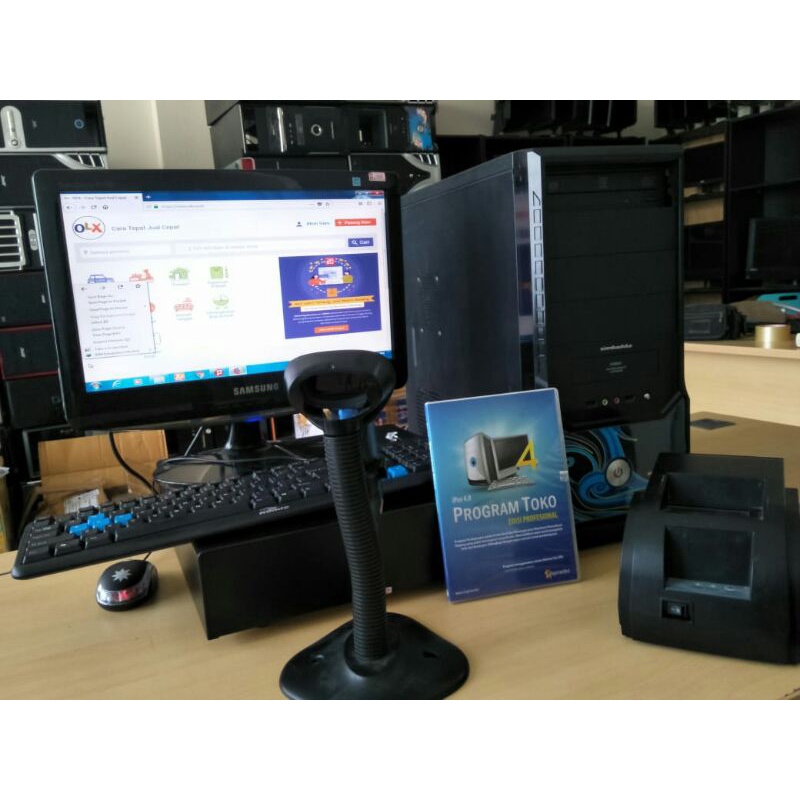 Komputer kasir lengkap Fullset dengan customer diaplay  ll Pc kasir ll program dan aktivasi llsiap pakai