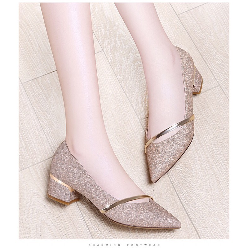 SEPATU PANTOFEL WANITA KOREA HAK KOTA OKAY