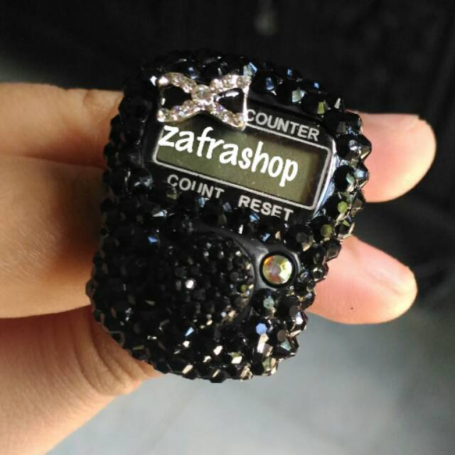 Tasbih digital swarovski hitam with bown