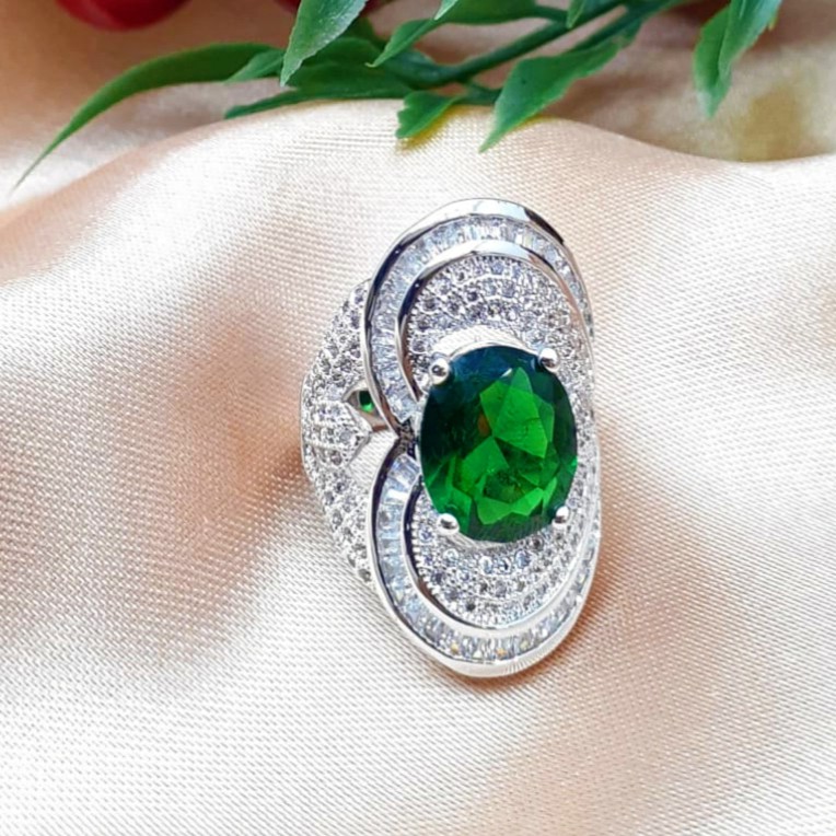 Cincin Xuping Premium A Permata Hijau Zamrud