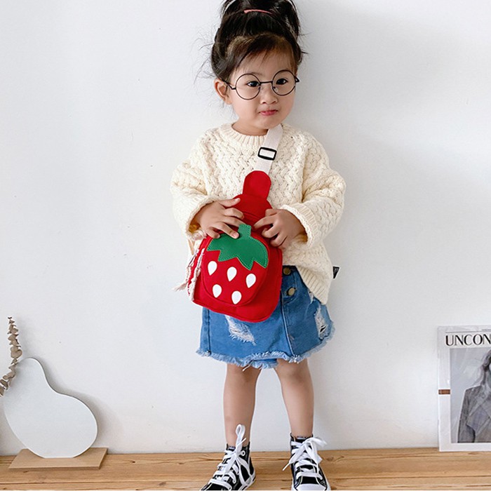 [Brandedbaby] TAS SELEMPANG ANAK IMPORT MOTIF STRAWBERRY / SLING BAG FASHION ANAK PEREMPUAN