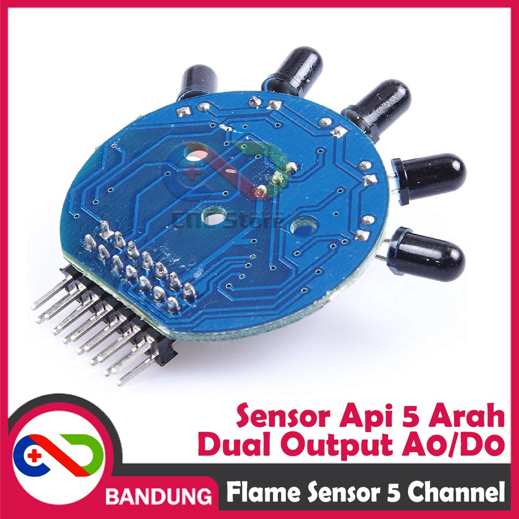 INFRARED IR FLAME SENSOR API 5 ARAH FIRE SENSOR MODULE 5 CHANNEL DUAL OUTPUT ANALOG DIGITAL