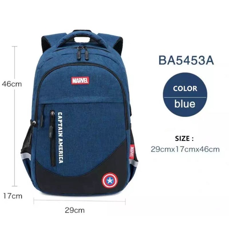 Tas Ransel Sekolah Marvel Ransel Sekolah Untuk Anak SD Dan SMP Tas Sekolah Anak Laki-Laki