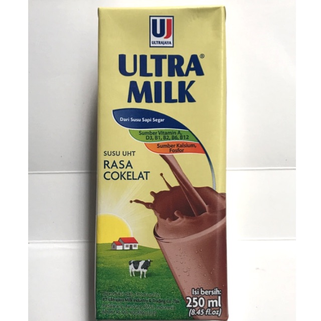 [DUS] SUSU ULTRA MILK RASA COKLAT 24 pcs 250 ml 250ml - Cokelat