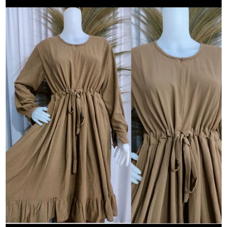 TUNIK SERUT SLETING DEPAN LENGAN PANJANG POLOS BUSUI