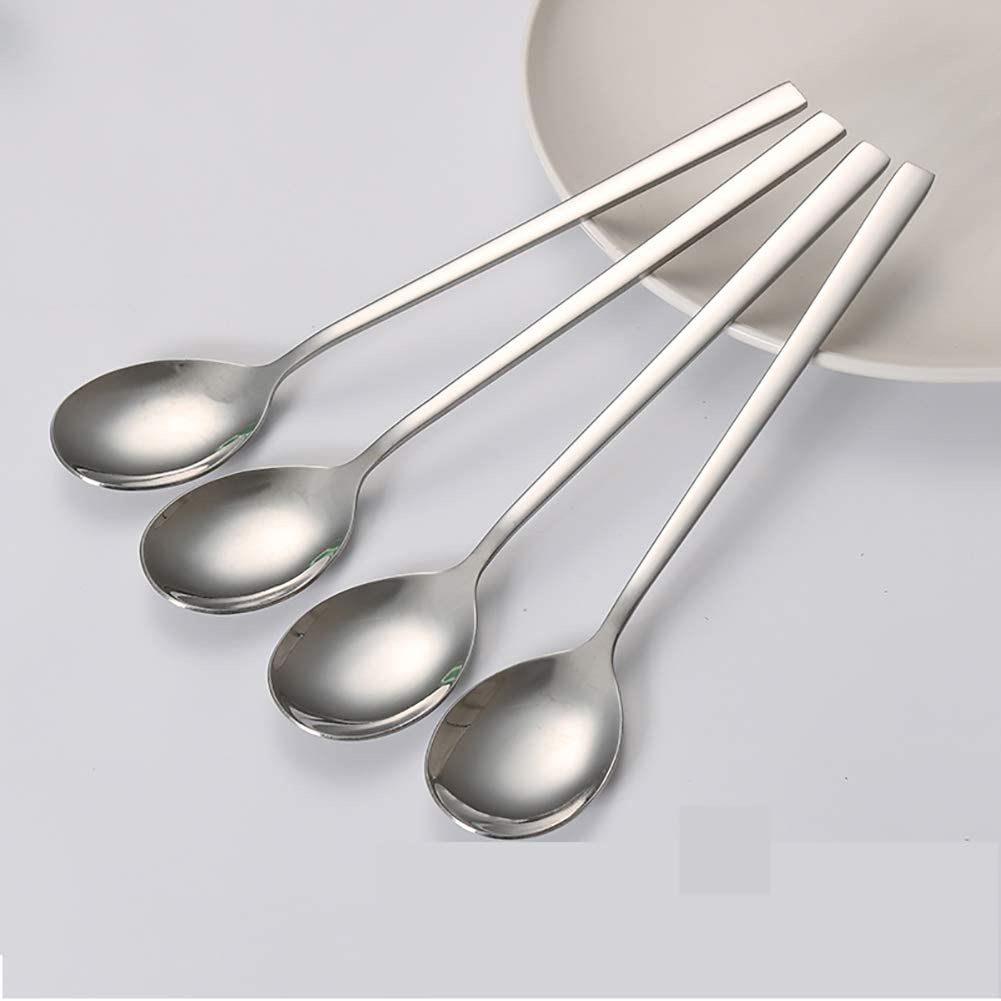 1 pcs/4 pcs Sendok garpu stainless steel peralatan makan gaya Korea sendok gagang panjang garpu