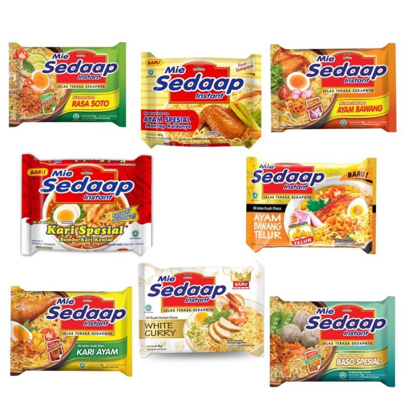 

SEDAAP Mie Instan Rebus Kuah All Variant Soto Korean spicy soup DLL