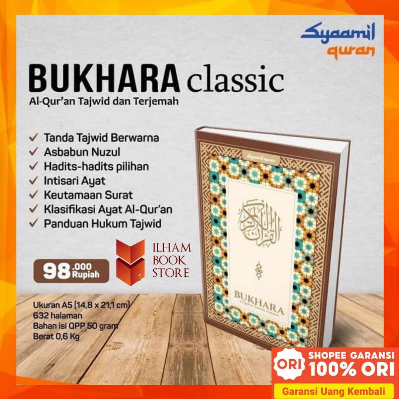 A5 | Al-Quran Bukhara Tajwid Terjemah A5  (sedang) Clasic | Al Quran Tajwid Warna - Syaamil Quran