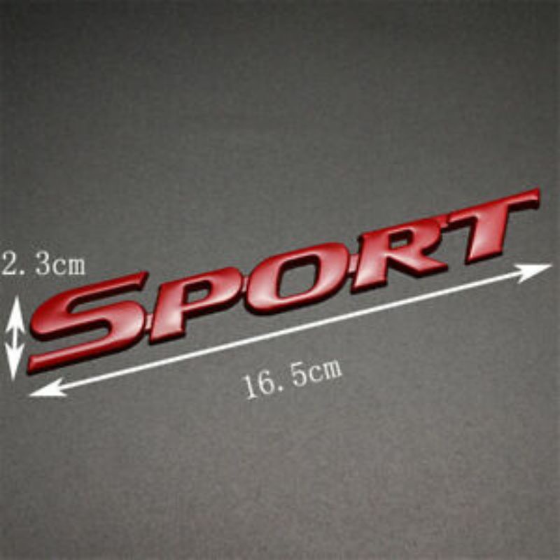 Merah Red Logo Emblem Sport Bahan Besi 3D Logam Tebal Untuk Tulisan Mobil Motor