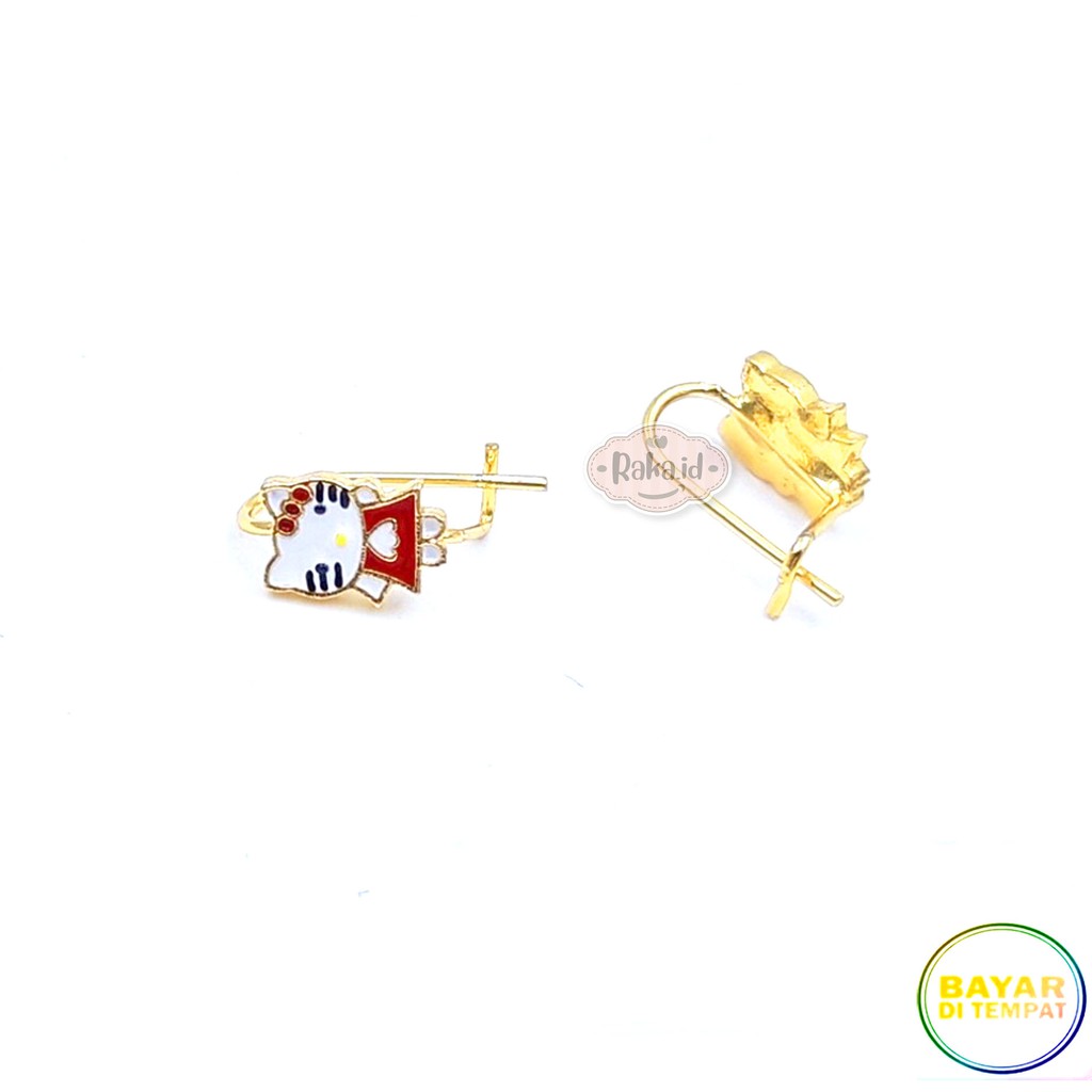 Anting Clip / Klip Desy Cat Kitty Mas Gold Perhiasan Aksesoris Wanita 731