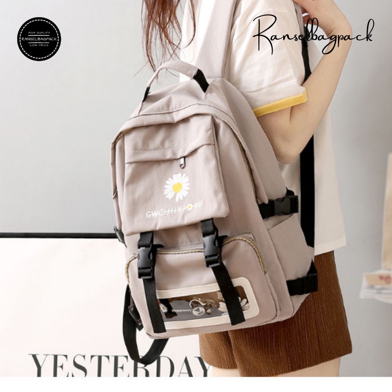 Tas Ransel Wanita - Tas Sekolah Remaja Dewasa Backpack Punggung Stylish Multifungsi Korea Terbaru Murah Kekinian Favorit Besar Traveling Kuliah Kerja Bagus Perempuan Wanita Cewek