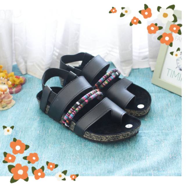 SB - ZOYYA SANDAL TALI TENUN HITAM