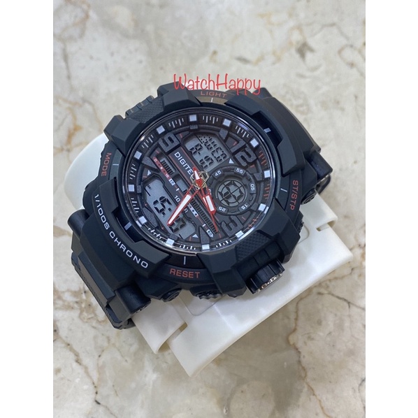 WatchHappy Digitec 2175 DA-2175T DA2175 Men Watch Analog Digital Sport Model BLACK LIST RED ORIGINAL