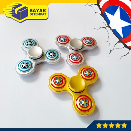 Spiner Spinner Fidget Hand CAPTAIN AMERICA 3 SISI Metal Premium Quality [SPN04]