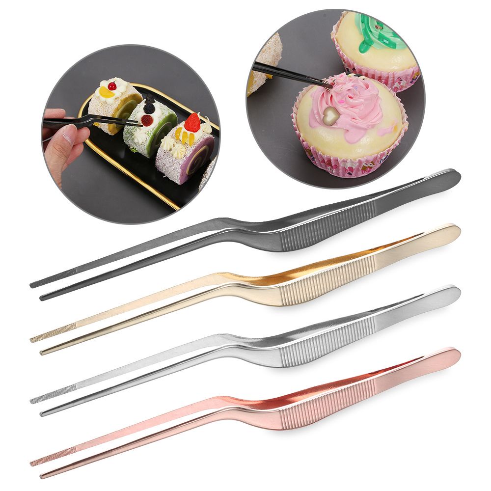 PREVALENT New Food Tweezer Plating BBQ Clip Barbecue Tongs Kitchen Tool Chef Hot Serving Presentation Stainless Steel