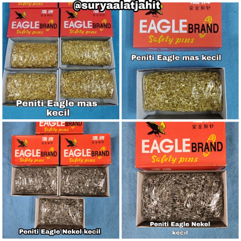 Peniti kecil Eagle/Seagul Mas dan Nekel =Rp.28.000/1kotak