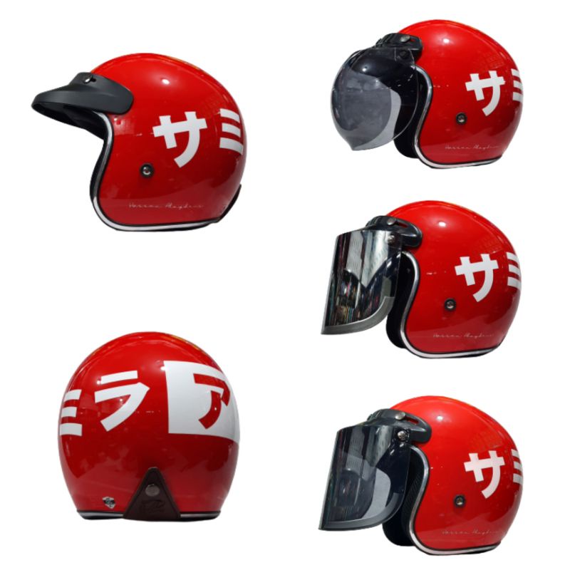 Helm JP Retro New Bigie Limited Edition Baba List Chrome By JPX Helmet Original