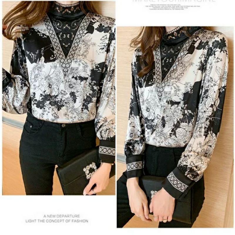 MDLV ~ 5780 Olivea Embroidered Top Atasan Blouse Premium Fashion Import