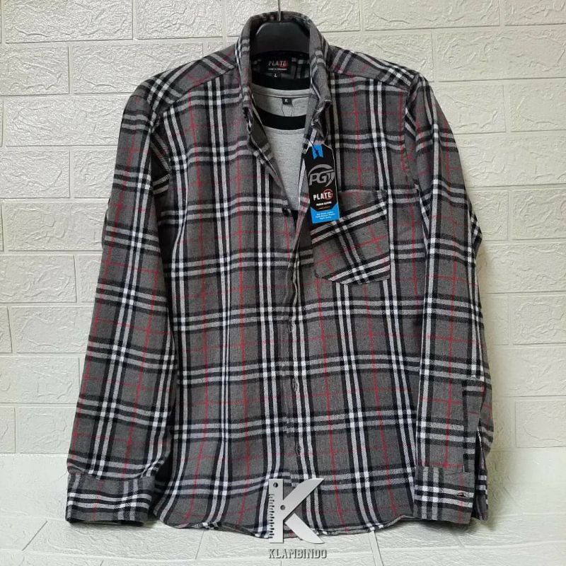 Kemeja Flanel Pria Lengan Panjang Motif Kotak Kotak Kualitas Premium M L Xl