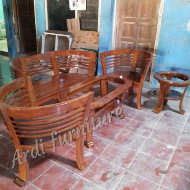 Kursi kayu jati meja kursi tamu kursi ruang tamu furniture Jepara