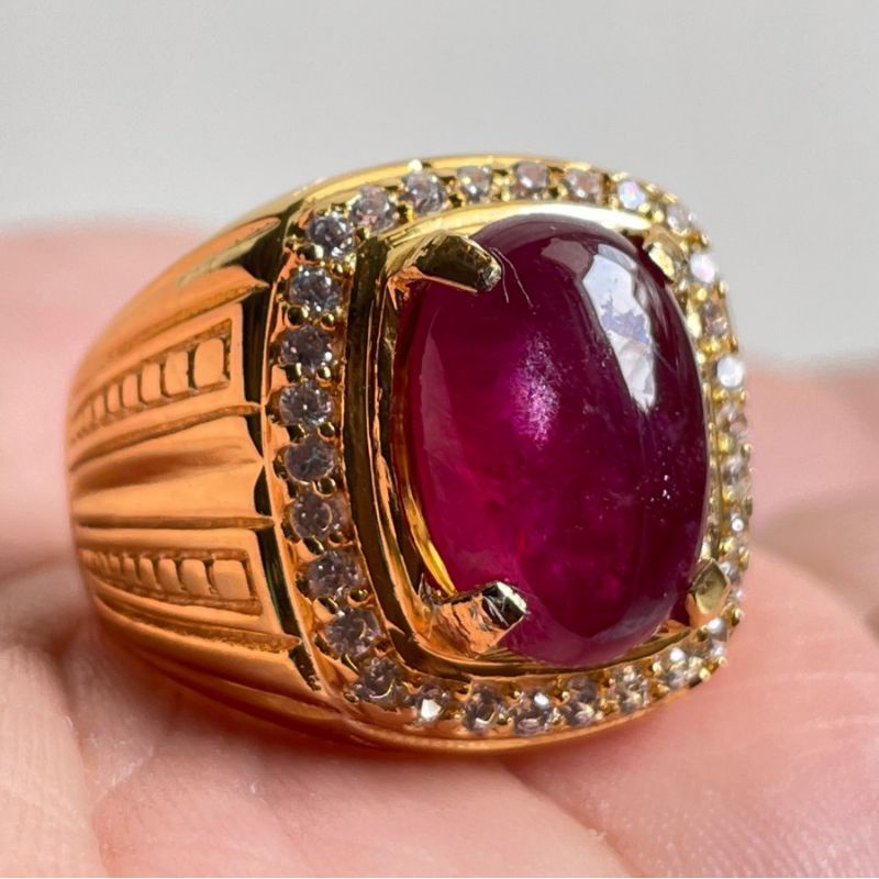 cincin batu permata ruby natural pigeon blood