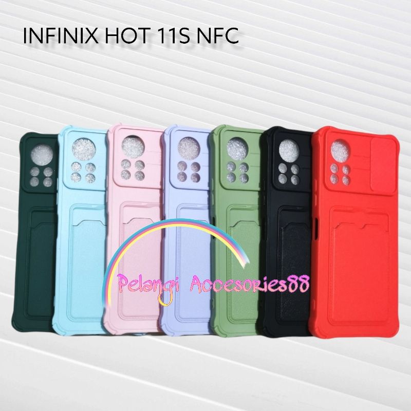 CASE INFINIX HOT 11S NFC CASE SOFTCASE SLEDING WARNA WARNI SLOT CARD