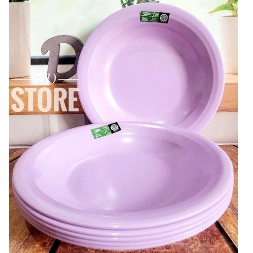 6.PCS PIRING MAKAN CEKUNG ULIR MELAMINE GOLDEN FLYINGFIS POLOS