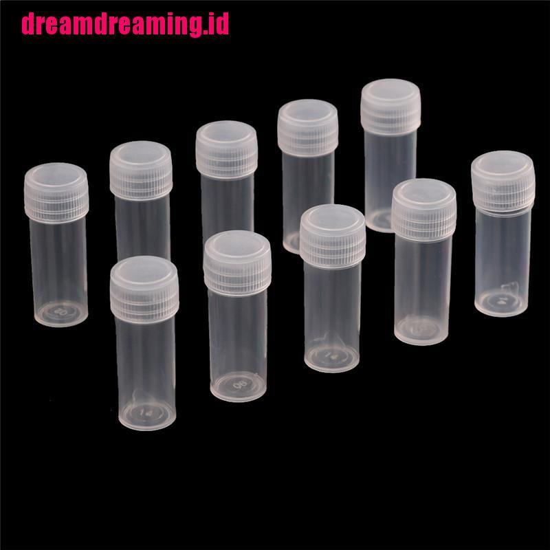 (Dreamdreaming.Id) 10pcs Tabung Reaksi 5ml Bahan Plastik