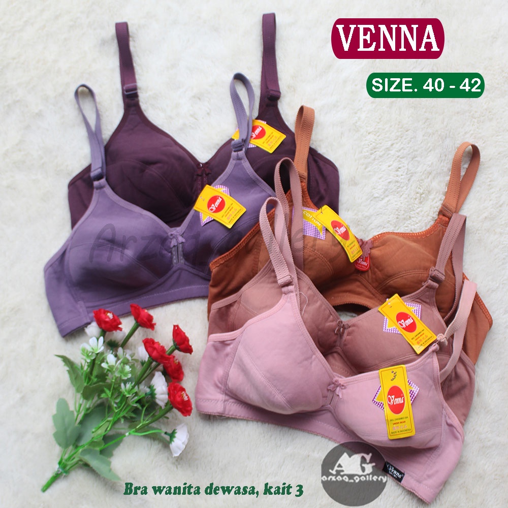 BH Venna Kait 3 - Bra Jumbo / BH Sport Wanita Dewasa - Kancing / Kait 3 - Random Warna