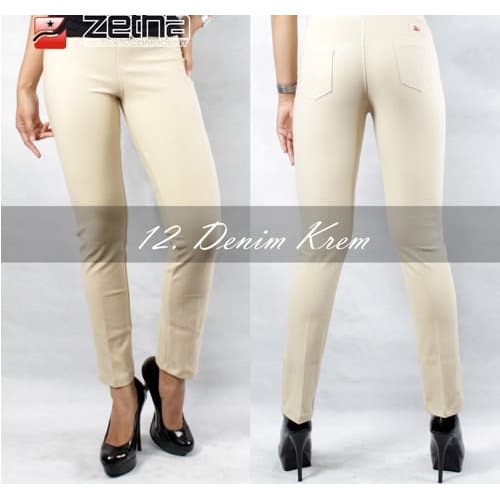 Celana Denim Zetha Krem