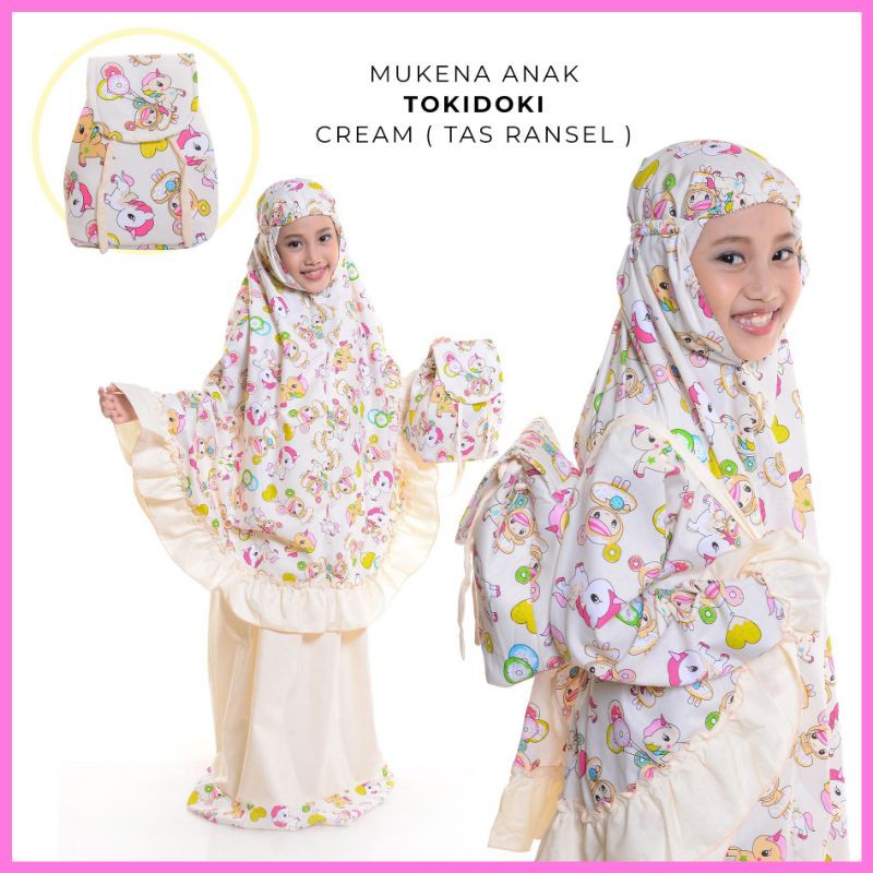 [BISA COD] HASNAHIJABKU - MUKENA ANAK TOKIDOKI TAS RANSEL