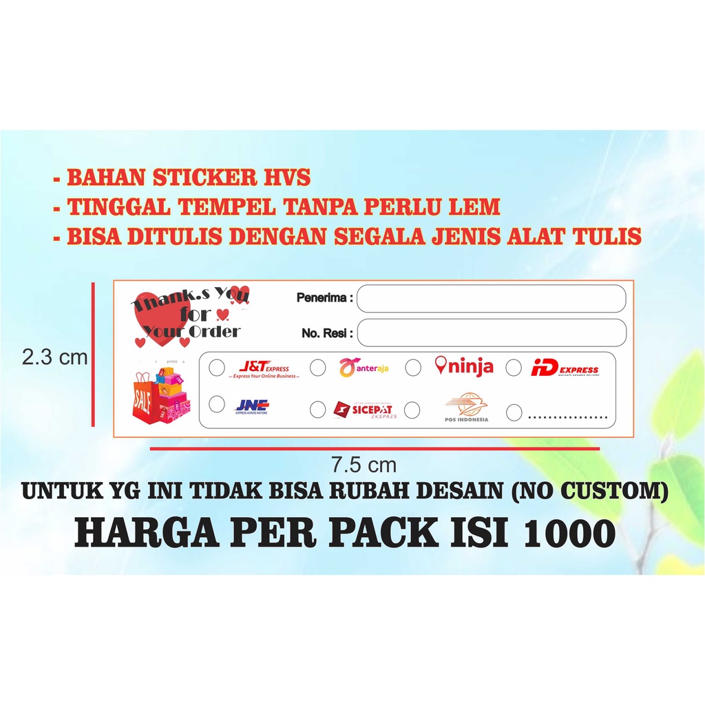 

ISI 1000 Stiker Label Resi Pengiriman / Sticker Pengiriman Online Shop Label Stiker